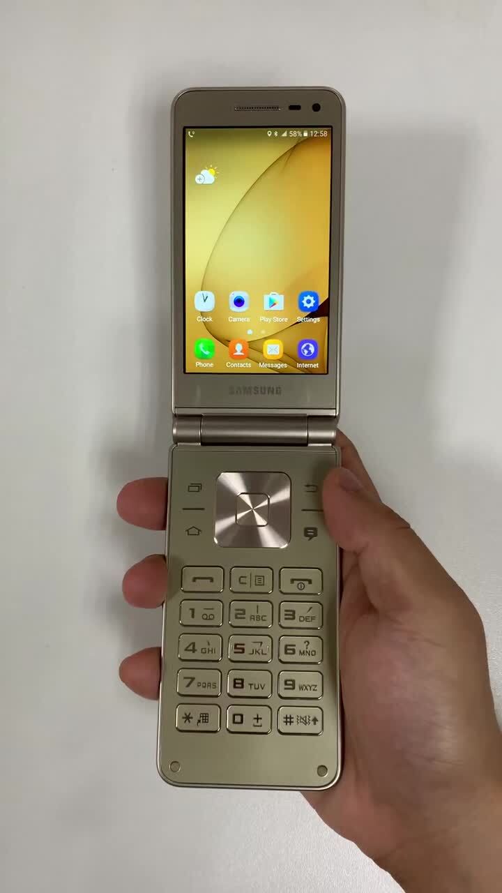 Samsung Galaxy Folder G1600 Unlocked Flip Phone Dual Sim 2GB RAM 16GB ROM GOLD