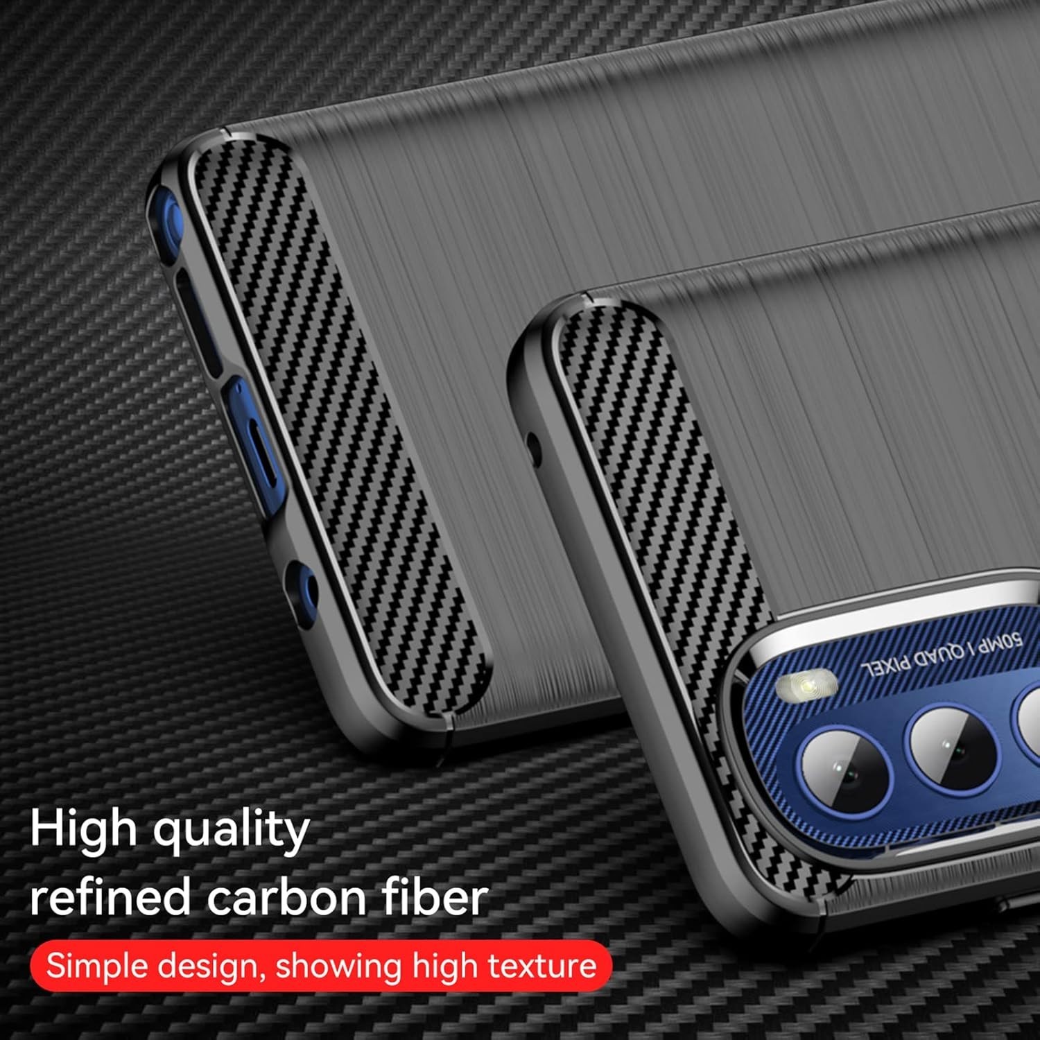 For Moto G Stylus 2021 case+tempered glass shock absorption flexible TPU -Black
