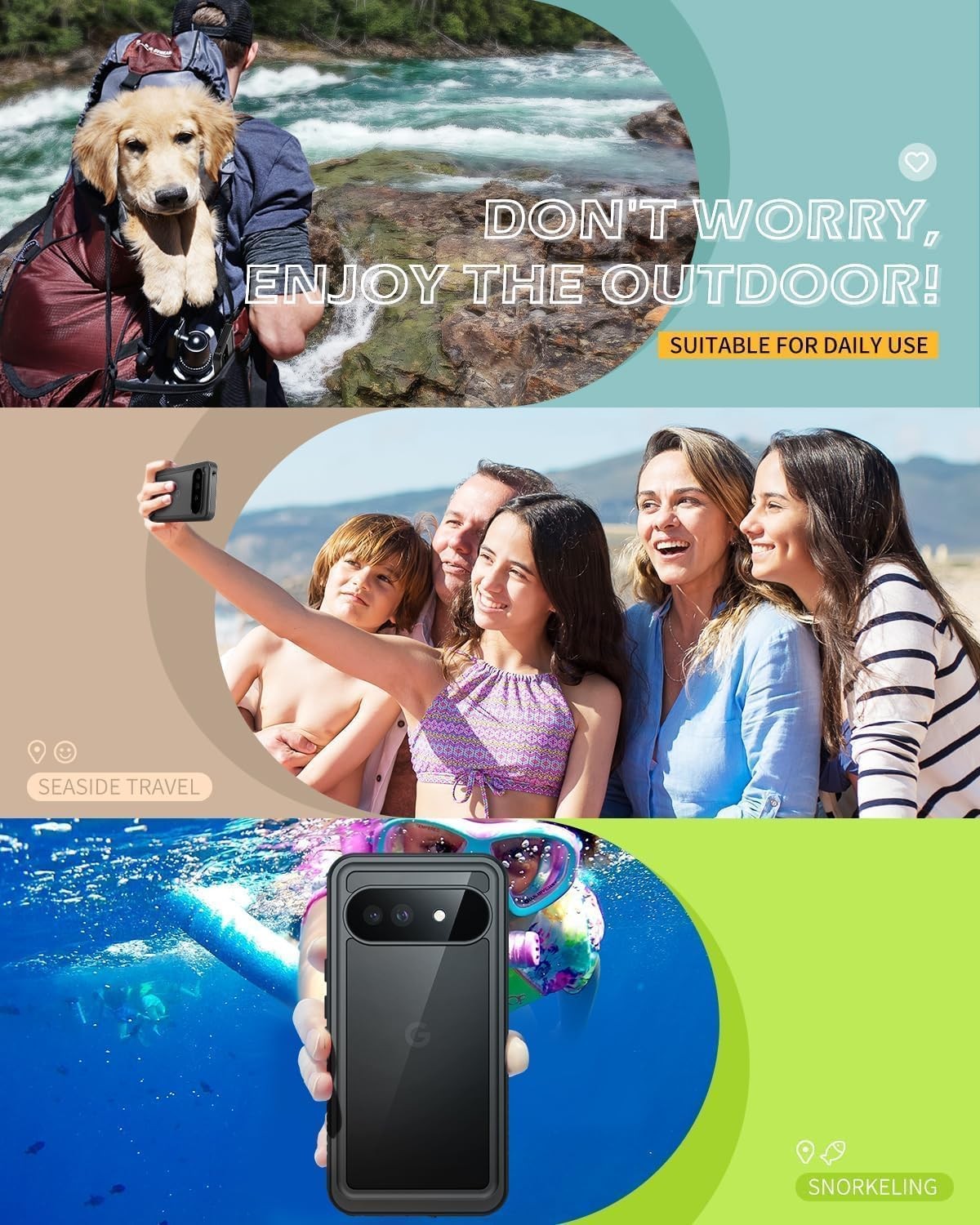 IP68 Waterproof Dustproof Rugged Full Body Shockproof Case for Google Pixel 9a 6
