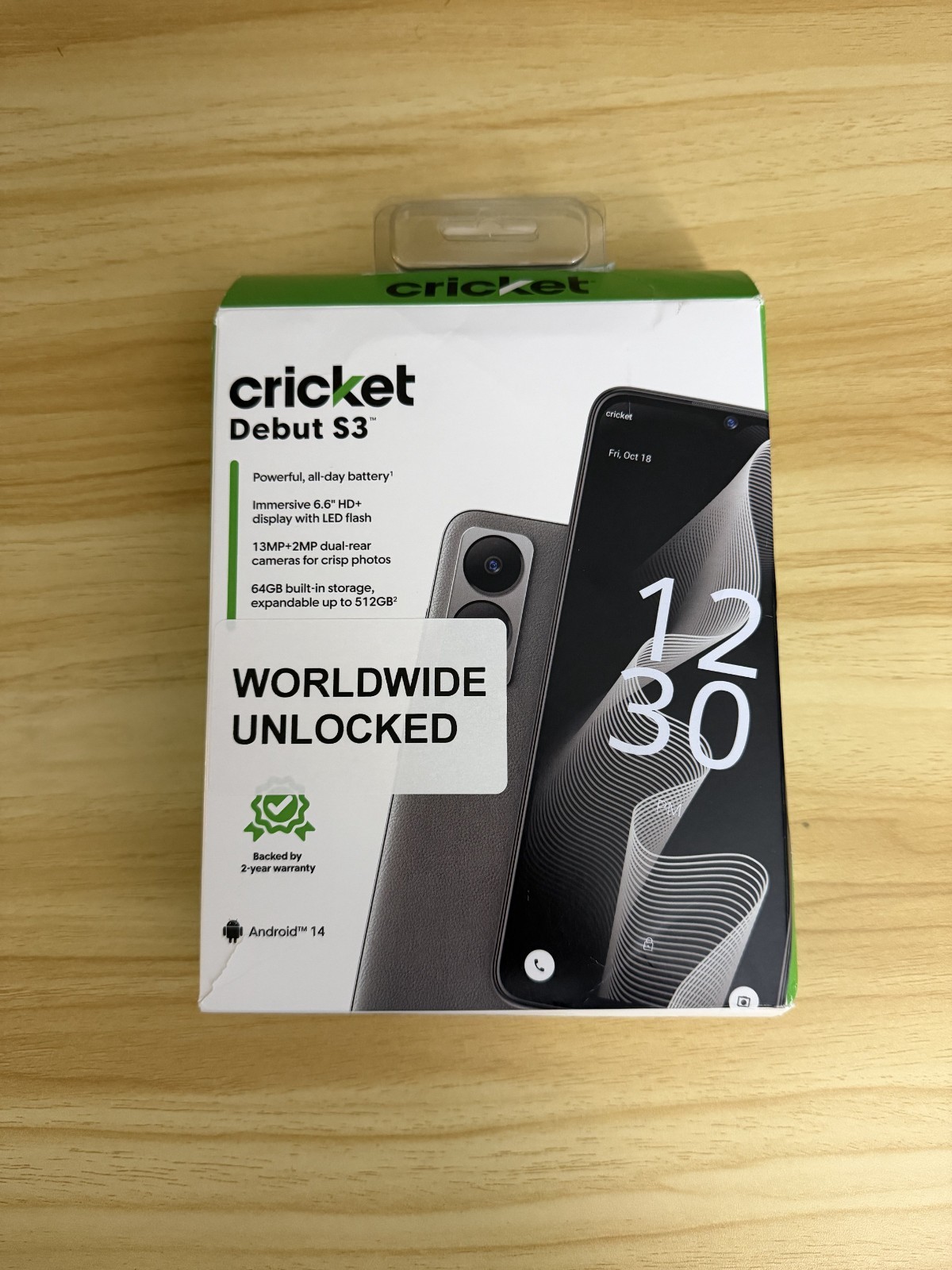 UNLOCKED- Cricket Wireless Debut S3, 64GB, 4GB RAM, 8MP -Gray – Prepaid