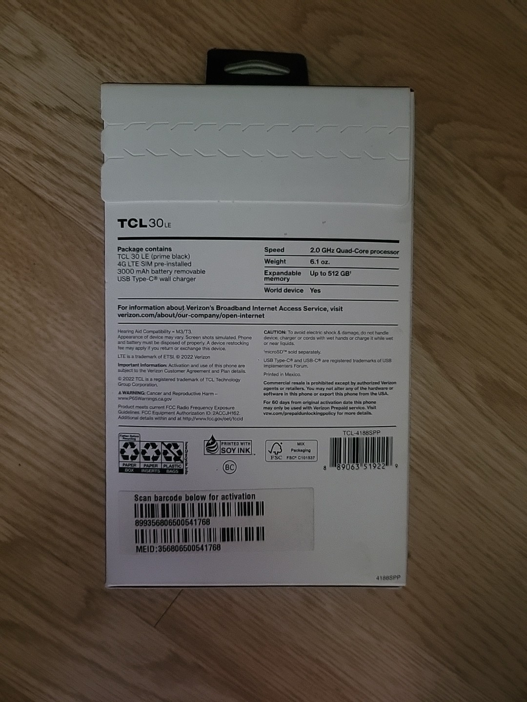 TCL 30 LE 32GB 4G LTE Android Smartphone Verizon Locked 13MP Camera 6.1″ Display