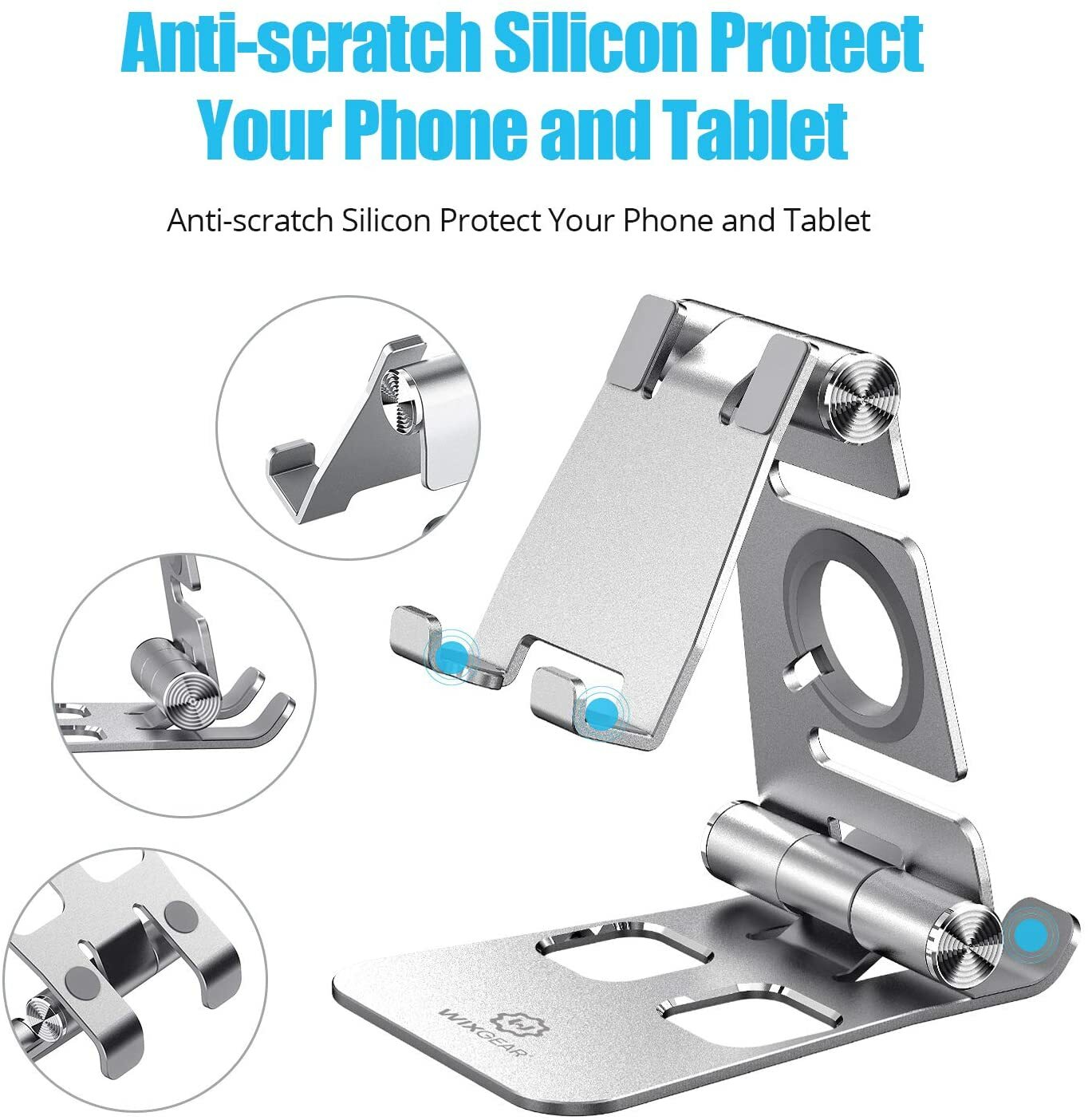 WixGear 3 in 1 Foldable Aluminum Phone, Tablet Stand and Apple Watch Stand