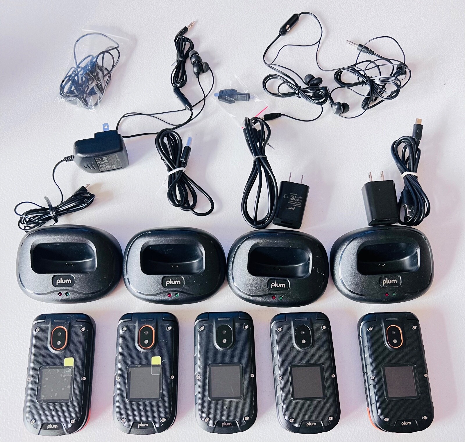 Lot of 5 Defective Plum RAM Plus 4G Volte IP68 Proof Rugged Flip (Unlocked)