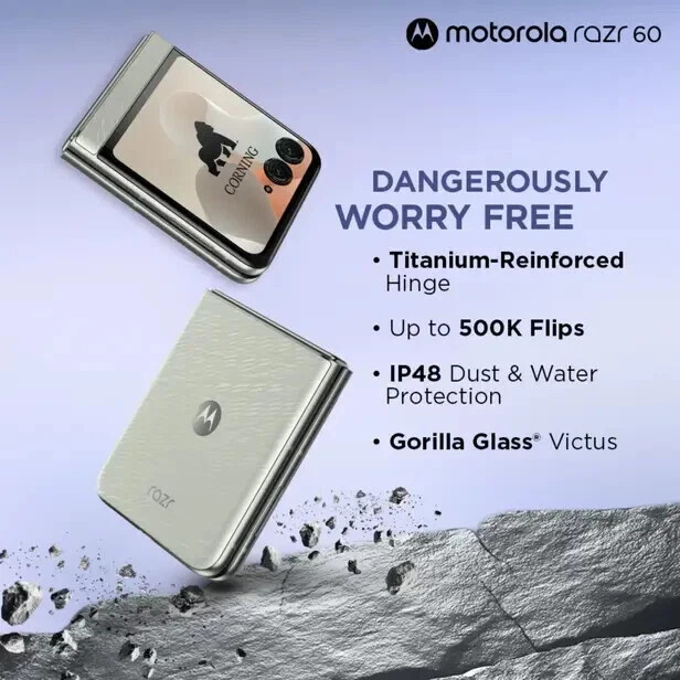 MOTOROLA Razr 60 (PANTONE Spring Bud, 256 GB) (8 GB RAM)-GLOBAL VERSION