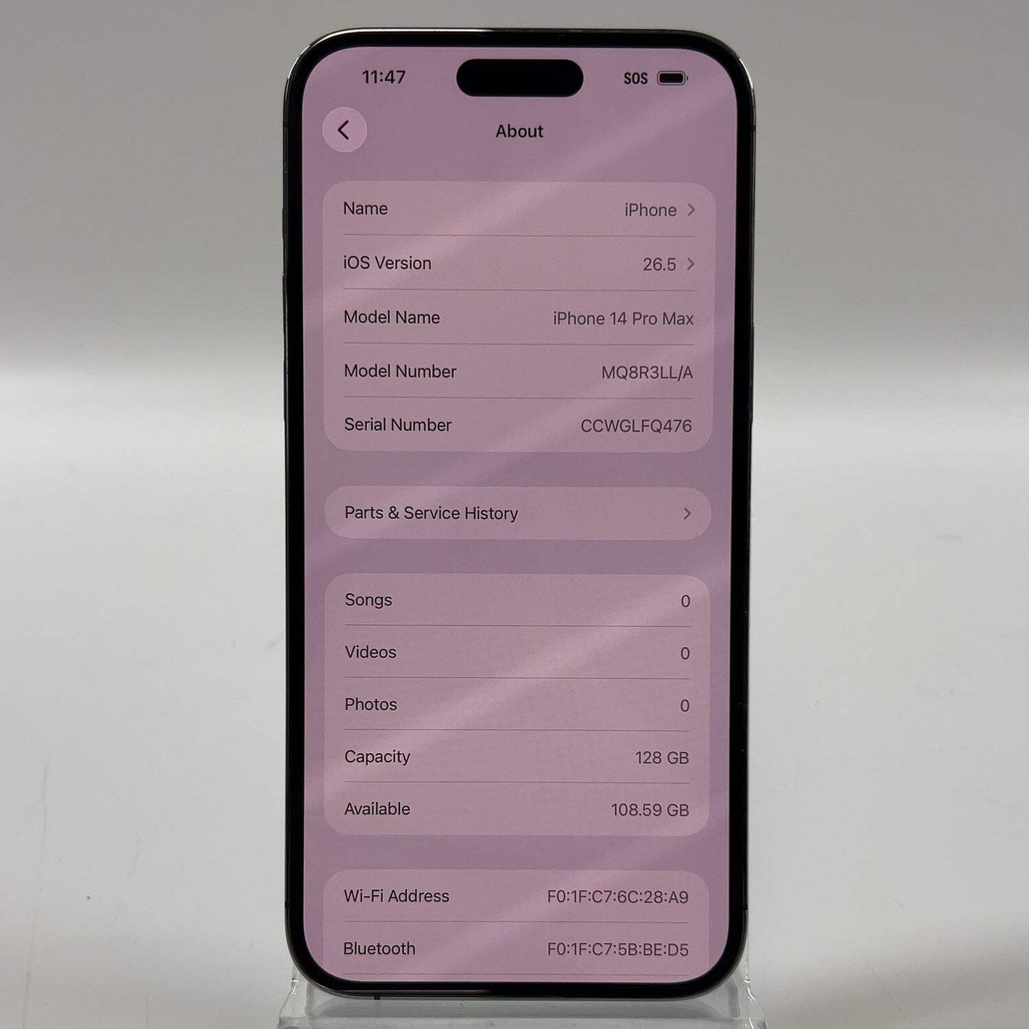 T-Mobile Apple iPhone 14 Pro Max 128GB 26.5 Deep Purple MQ8R3LL/A