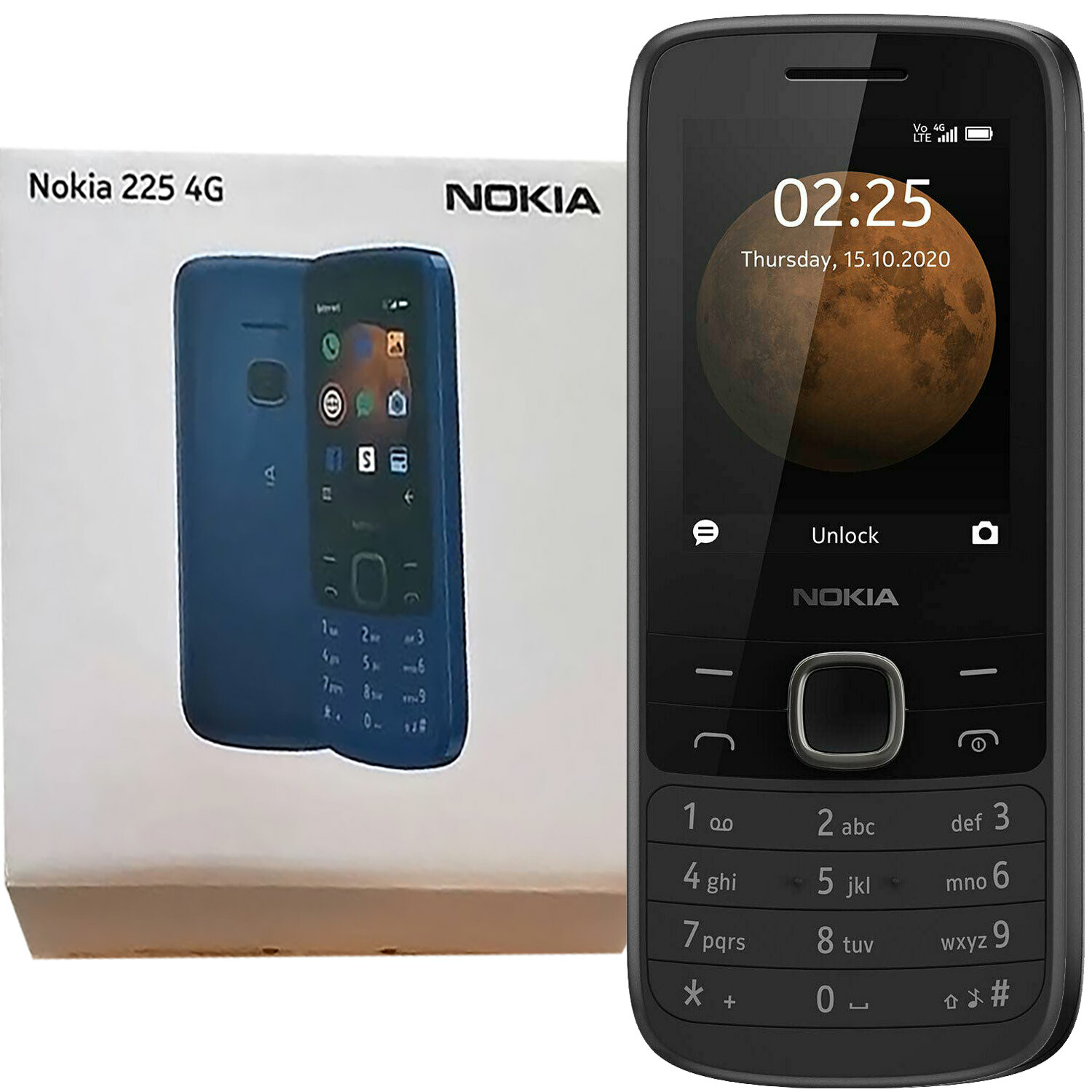 BNIB Nokia 225 Dual SIM 128MB + 64MB Black Factory Unlocked 4G/LTE GSM