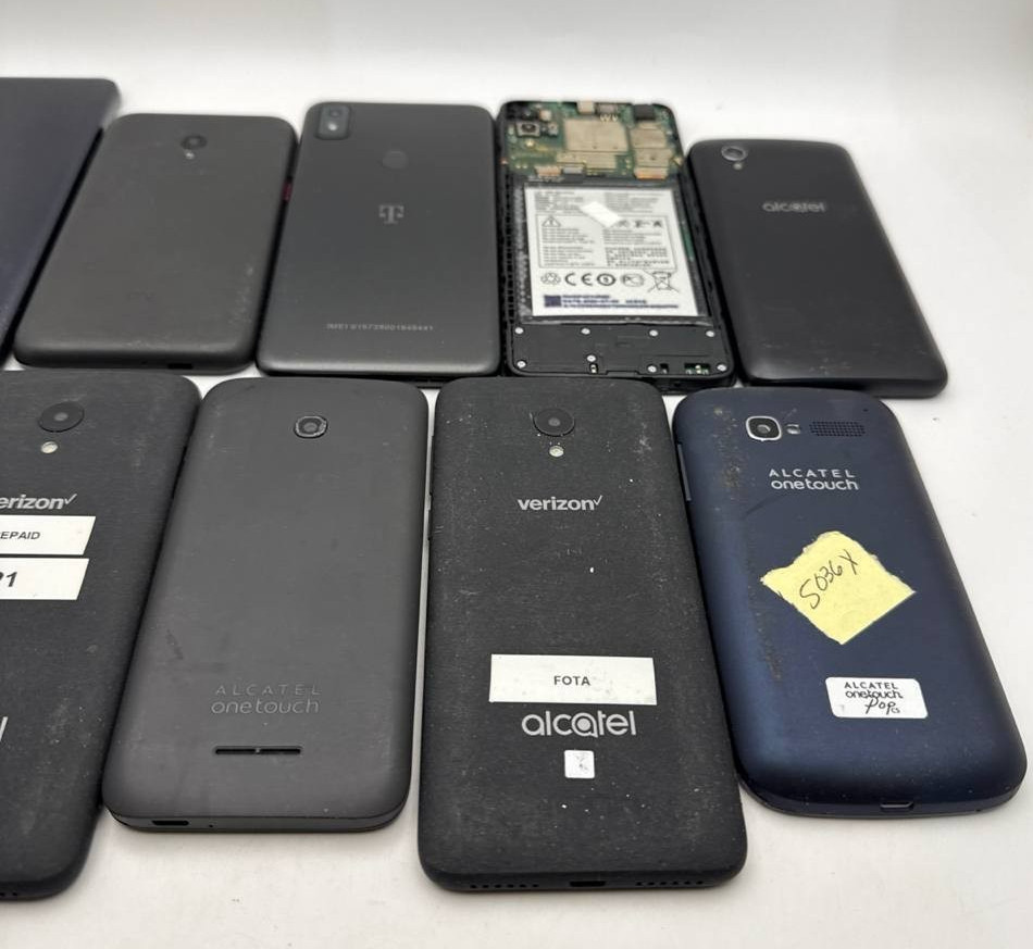 Lot of 10 Android Smartphones Alcatel 3V 1X 3H Plus Pop C5 Revvl 4 No Power READ