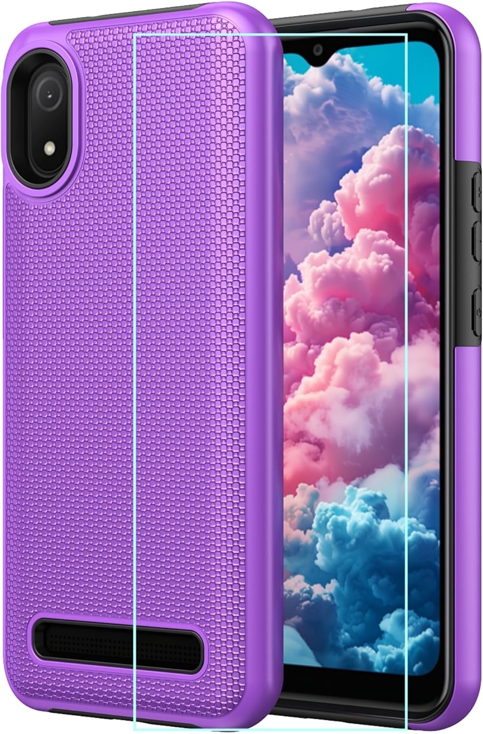 Cloud Mobile C8 Phone Case with Screen Protector, Slim Rugged Heavy Duty Cover