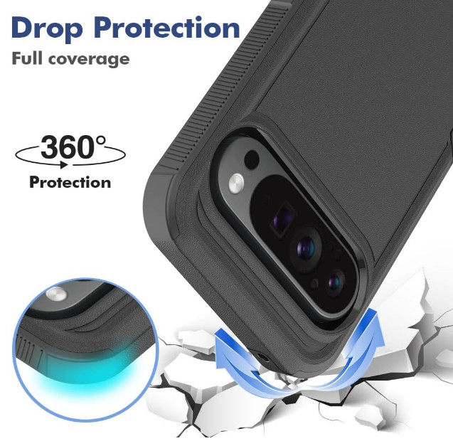 Google Pixel 9 Pro XL Case Heavy Duty Shockproof Rugged Cover Dual Guard Full B