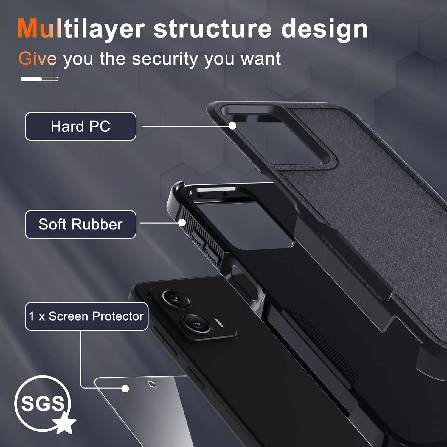Motorola Moto G Power 5G 2024 Case, Full Body Heavy Duty Rugged Shockproof Cover