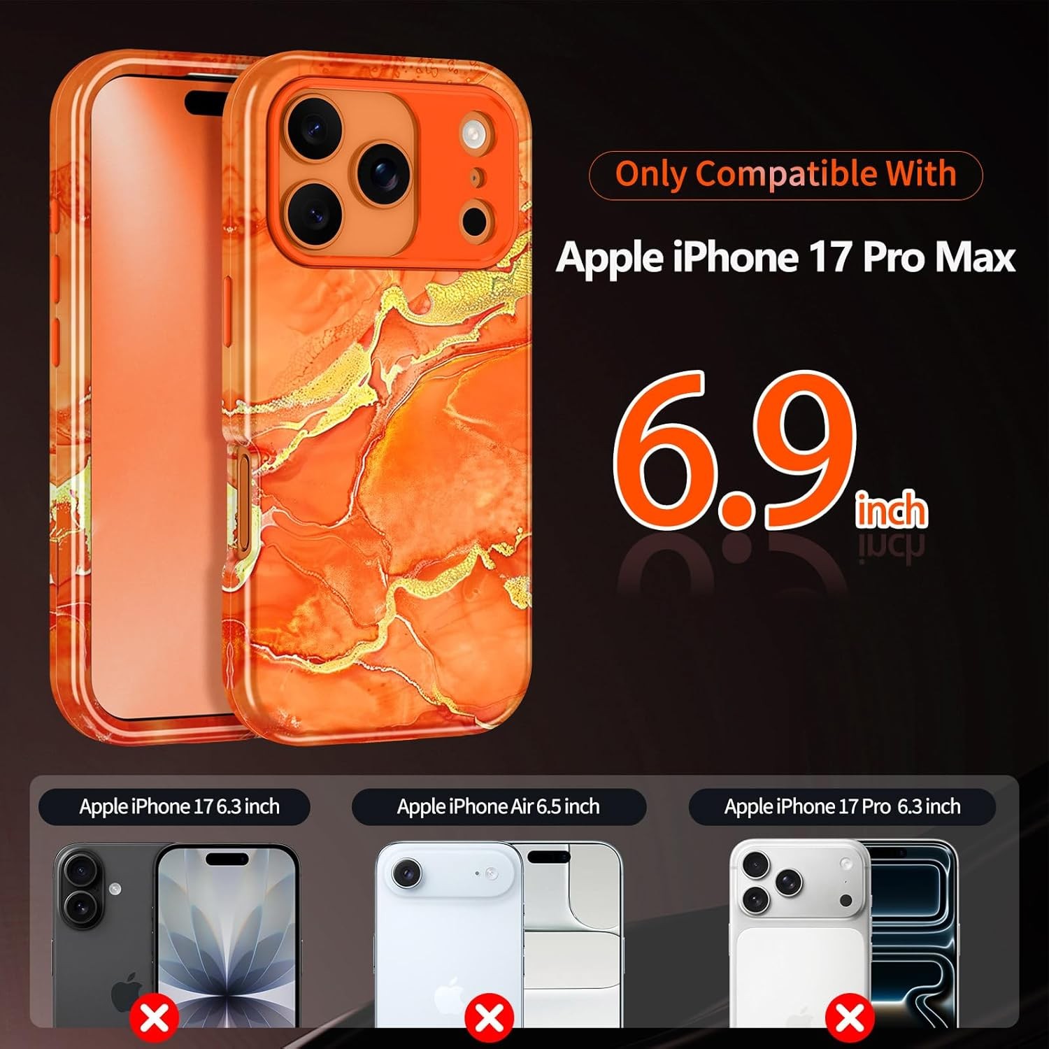 iPhone 17 Pro Max Case, Heavy Duty Full Body Shockproof Protection 3 in 1 Hybrid