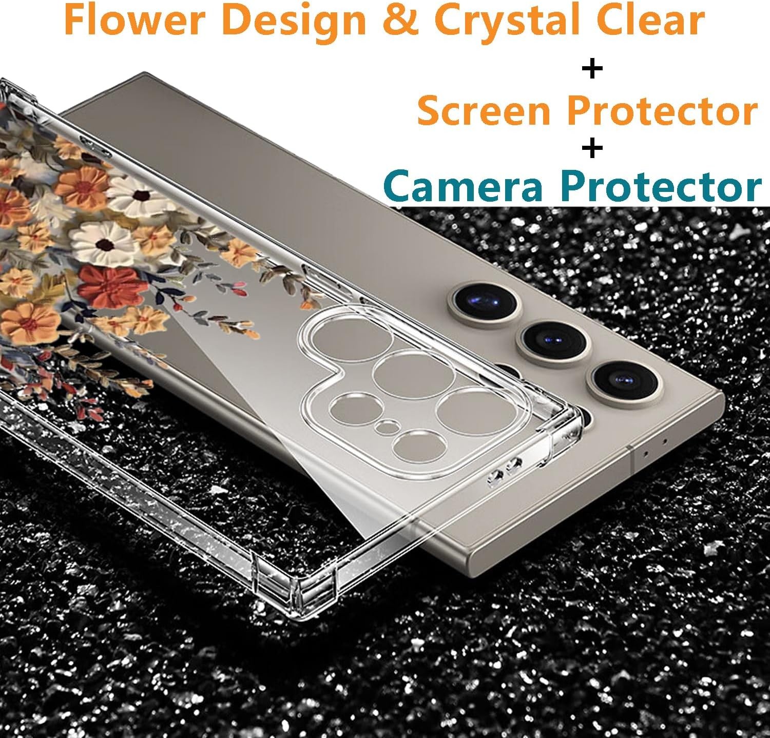 Galaxy S25 Ultra Case & Screen Protector for Samsung S25 Ultra Slim Shockproof