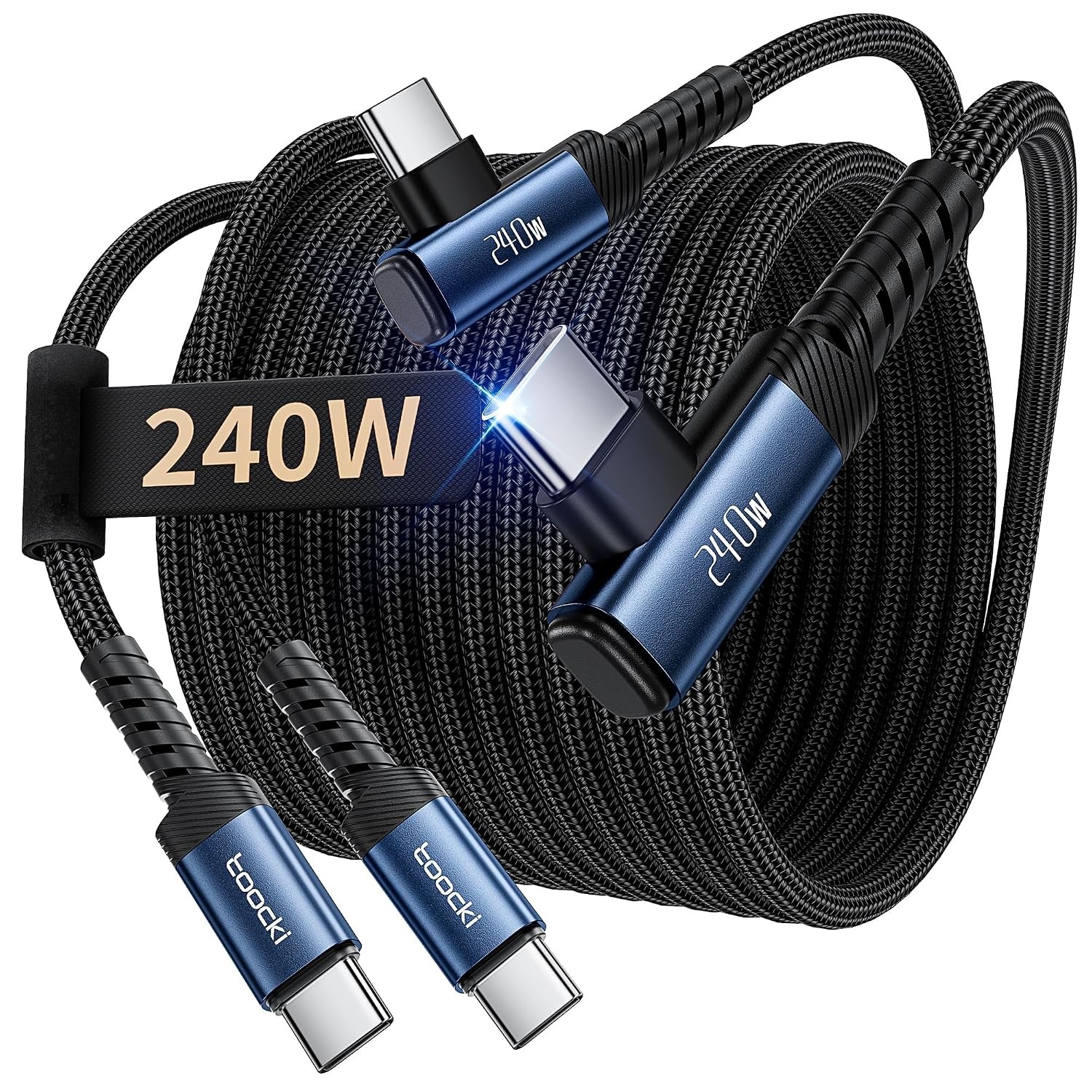 2 Pack 240W USB-C Fast Charger Adapter for iPhone 17, Samsung Galaxy S25 10ft