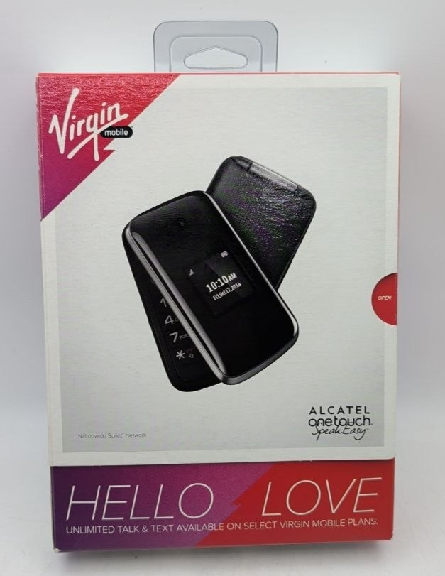 Alcatel OneTouch Speakeasy Flip Phone 2.4 In Virgin Mobile 2MP Camera GSM 2G 3G