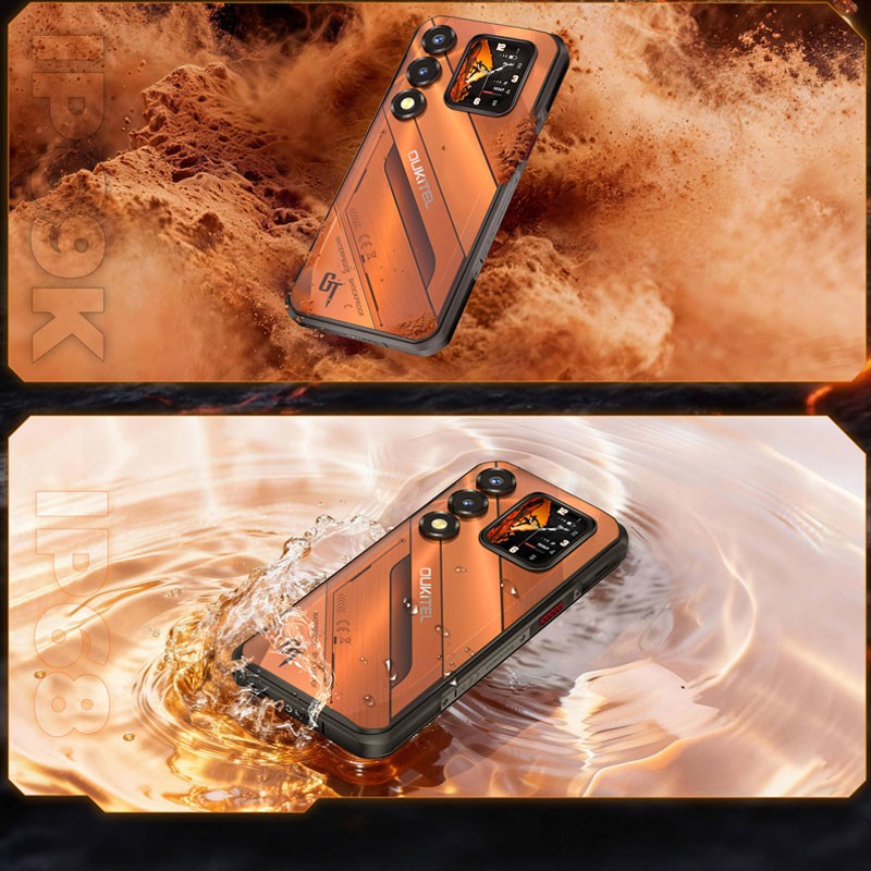 5G OUKITEL WP66 Rugged Phone Android 16 Mobile Waterproof Dual Screen NFC Global