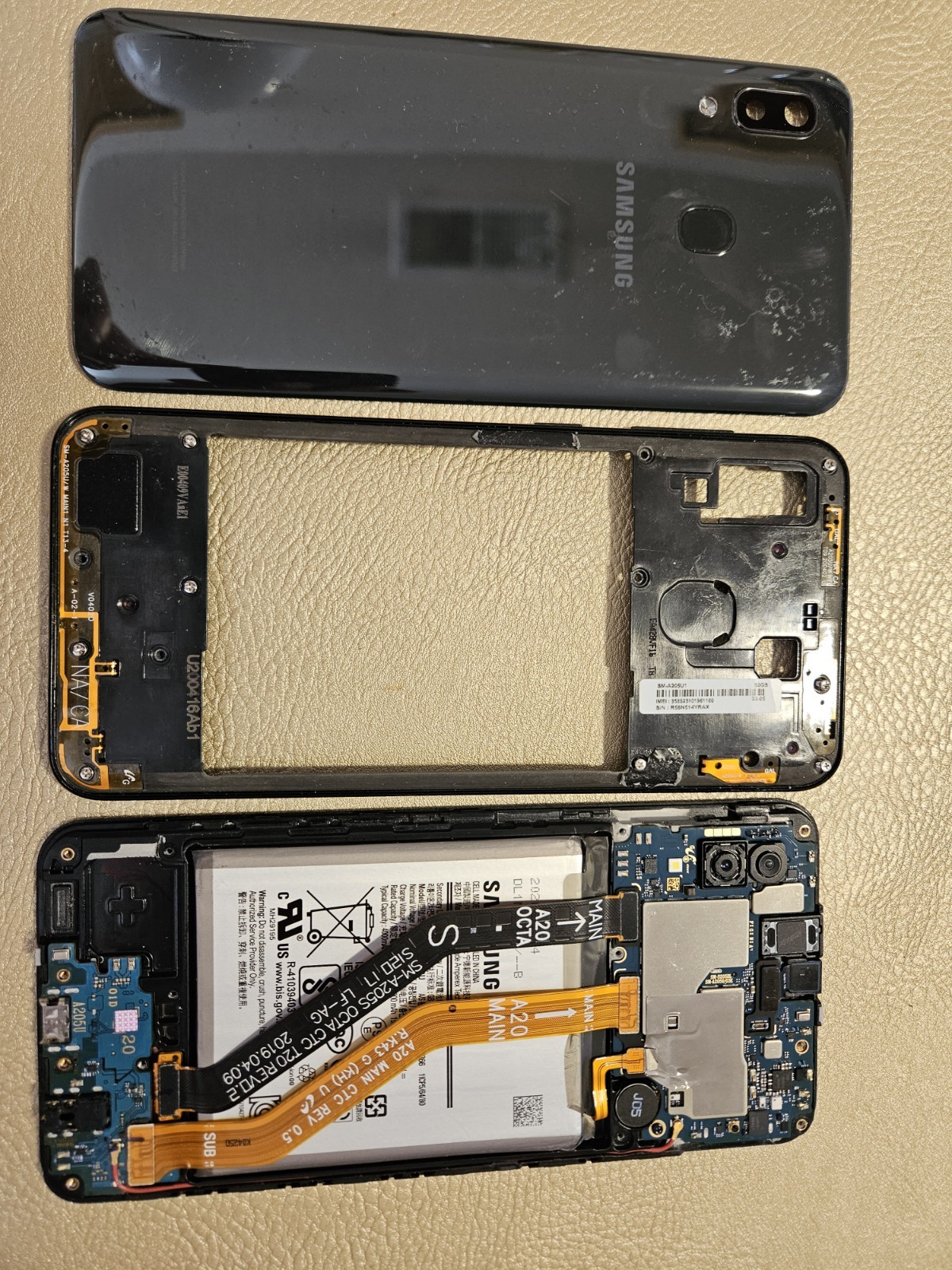 Samsung Galaxy A20 SM-A205U1 – 32GB (Factory Unlocked) CLEAN IMEI For Parts