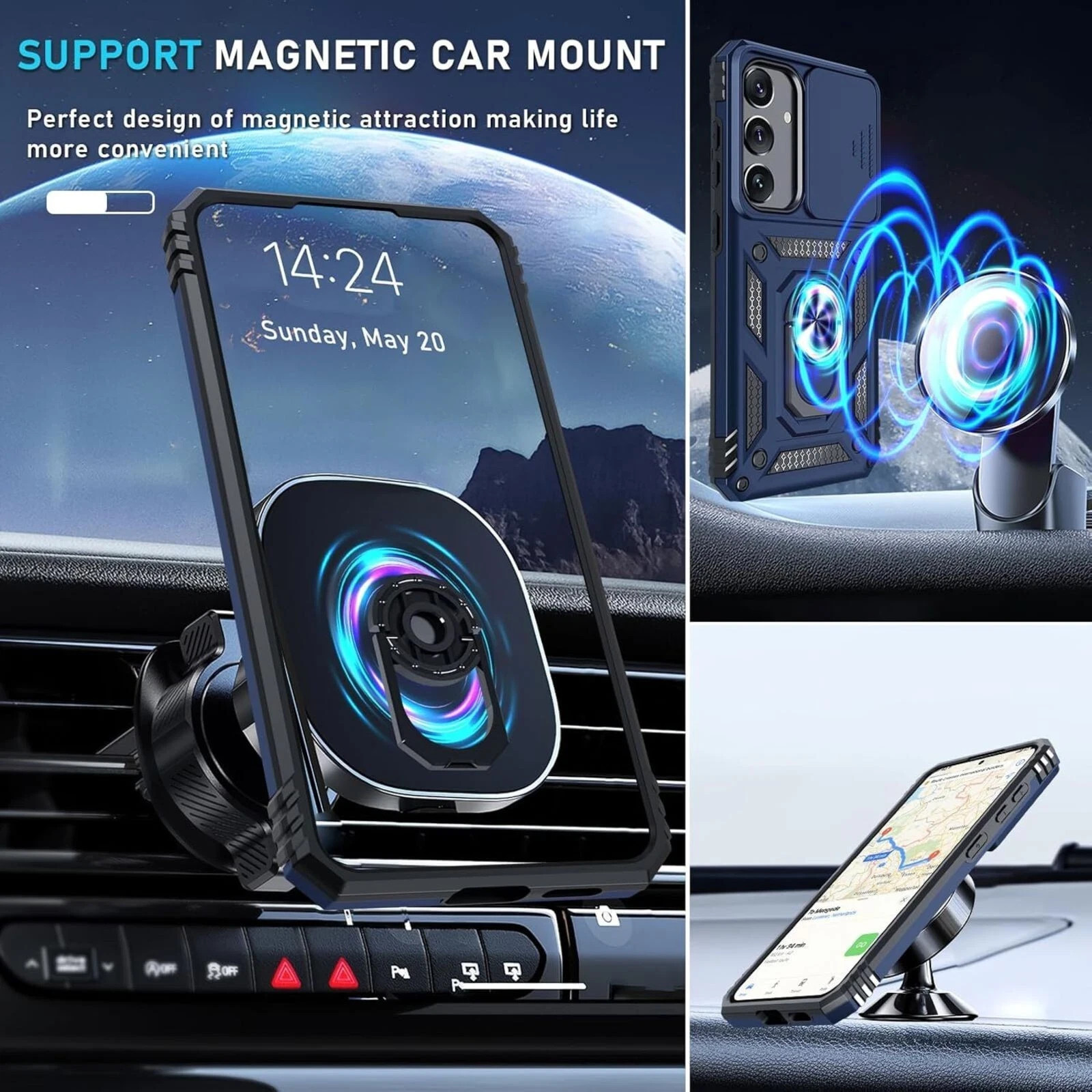 For Samsung Galaxy S25 Case with Shockproof Protective Cover & Screen Protector