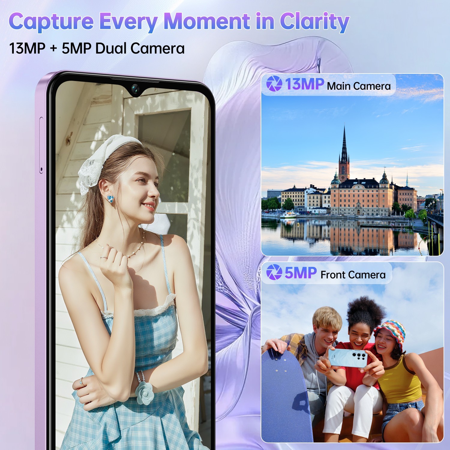 2026 OUKITEL C2 Cell Phone 6.52″ HD 90Hz 16+128GB 5150mAh Android 14 T-Mobile