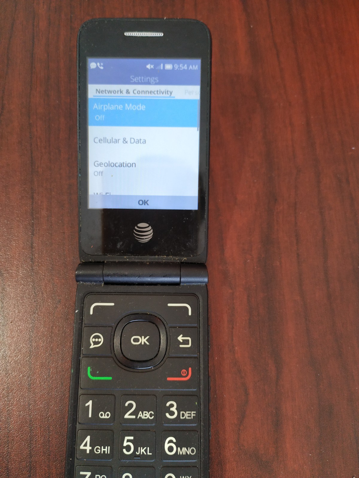 Alcatel 4044O 1GB AT&T Flip Cell Phone Works Great (Big Buttons)