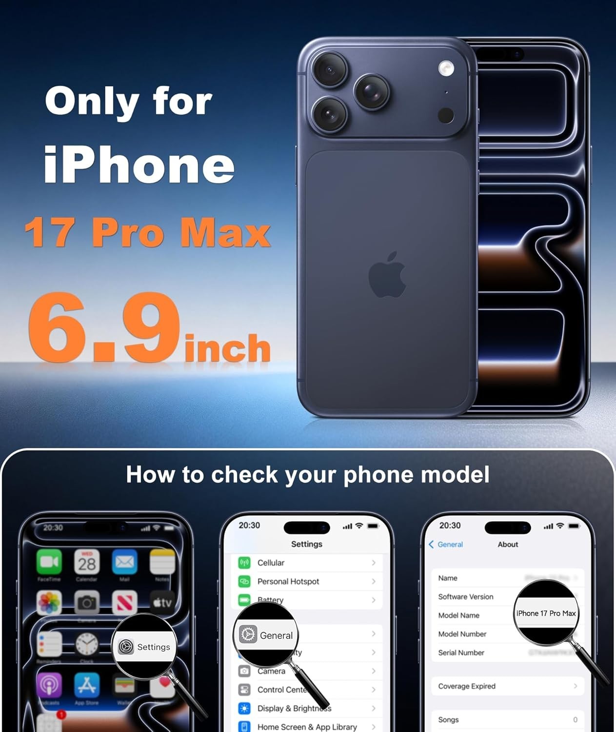 for iPhone 17 Pro Max Case Solid Blue Matte Magnetic Phone Screen Protector