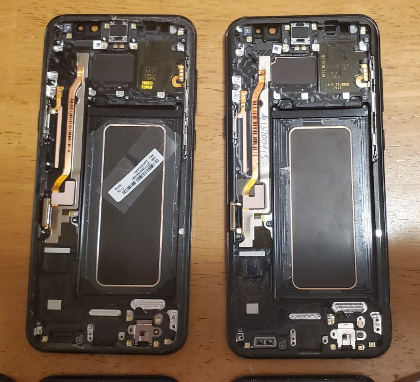 Lot 6-Samsung Galaxy S8 & S8+ Plus Midnight Black Midframe & Bad Display Only