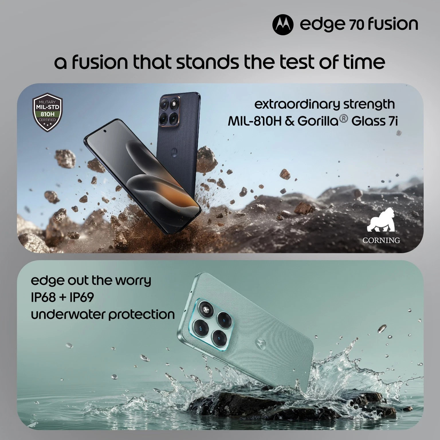 MOTOROLA Edge 70 Fusion (Blue Surf, 8+128GB) Snapdragon® 7s Gen 4 SmartPhone.