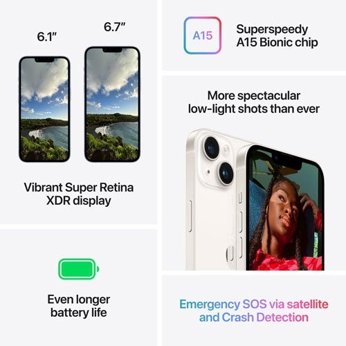 Restored Apple iPhone 14 128GB Unlocked Smartphone (Good)