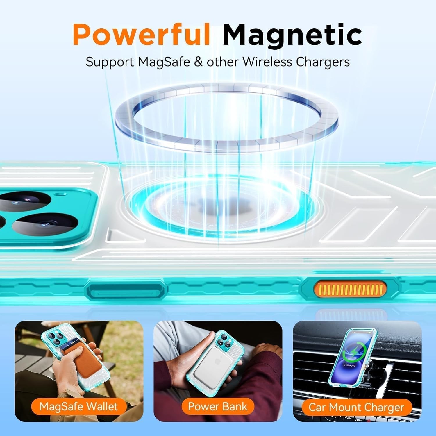 iPhone 16 Pro Max Waterproof Case, IP68 Underwater, 15FT Military Shockproof, Te