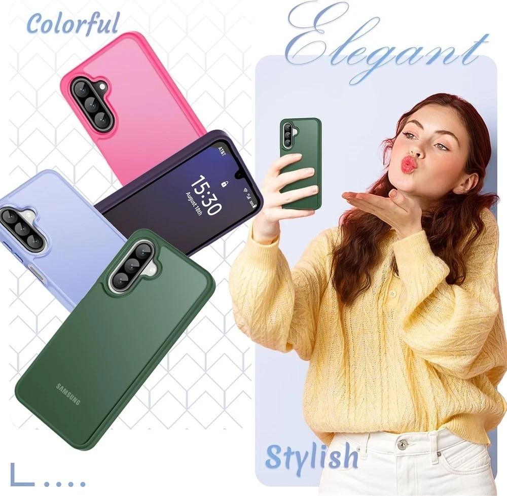 Samsung Galaxy A17 5G Case, Matte Phone Case with Screen Protector, Dark Green