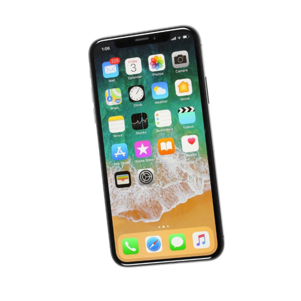 Apple iPhone X – 64GB – Silver (Unlocked) A1865 (CDMA + GSM) – Mint