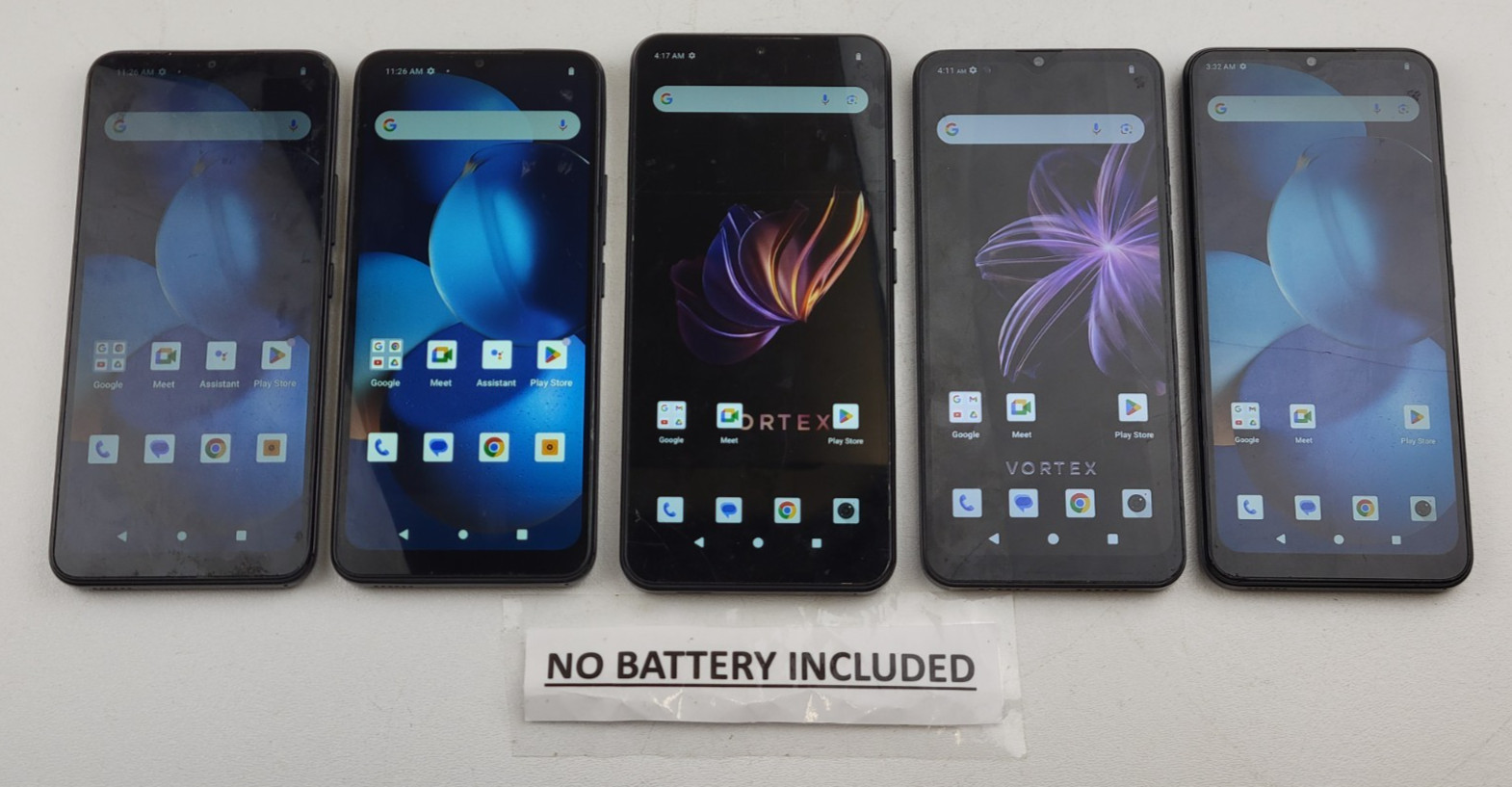 (Lot of 5) MIXED MODEL Vortex Android (CARRIER UNKNOWN) Smartphones – *READ*