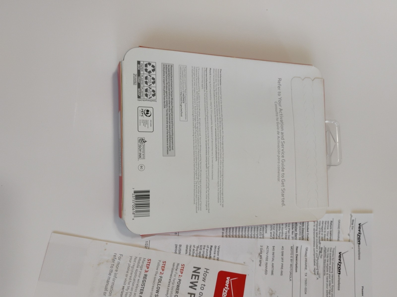 MOTO E XT1528PP 8GB Black (VERIZON) NEW SEALED,4G,2016 Original Paperwork
