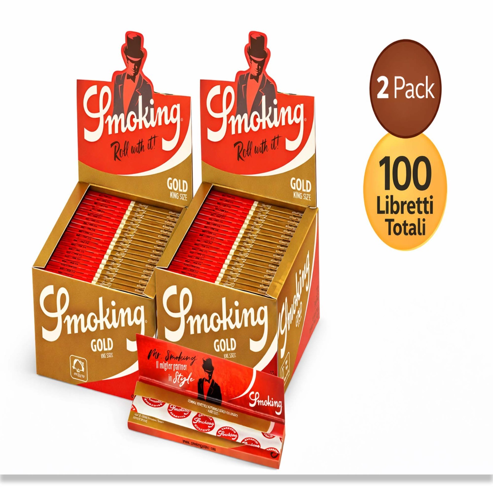 Cartine Smoking® Gold King Size Slim 2x Scatola Da 50 Libretti