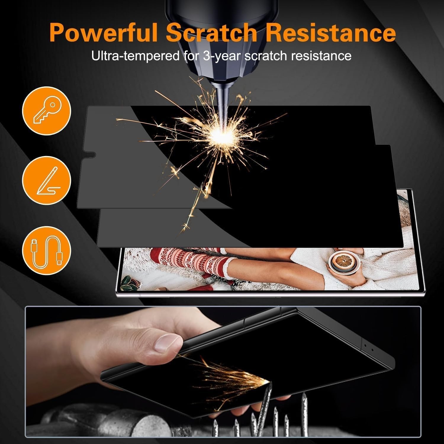 [2+2] for Samsung Galaxy S25 Ultra Privacy Screen Protector and Camera Lens Prot