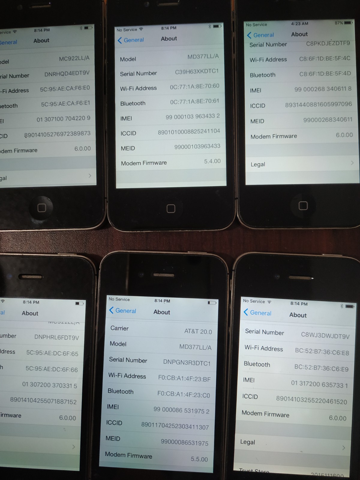 Lot of 10 Apple iPhone 4S A1387 16GB Black ( AT&T/ Verizon /OTA )