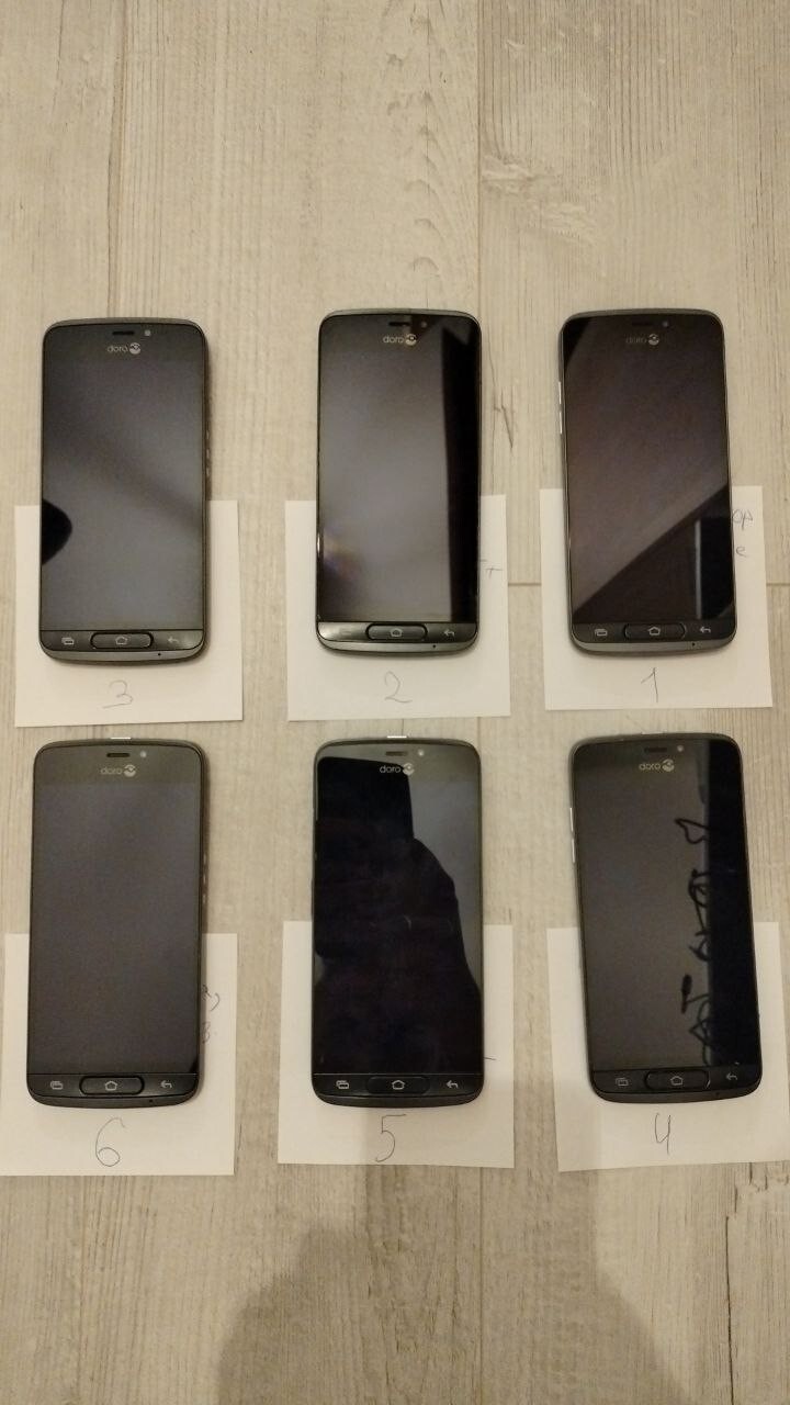 Doro 8040 / Doro DSB-0090 Lot of 6 – Smartphones for Parts / Repair – Screens OK