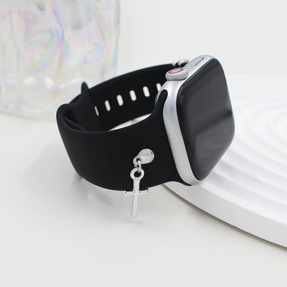Silicone Band With Charms Compatible with Apple Watch Bands Women 38-49mm