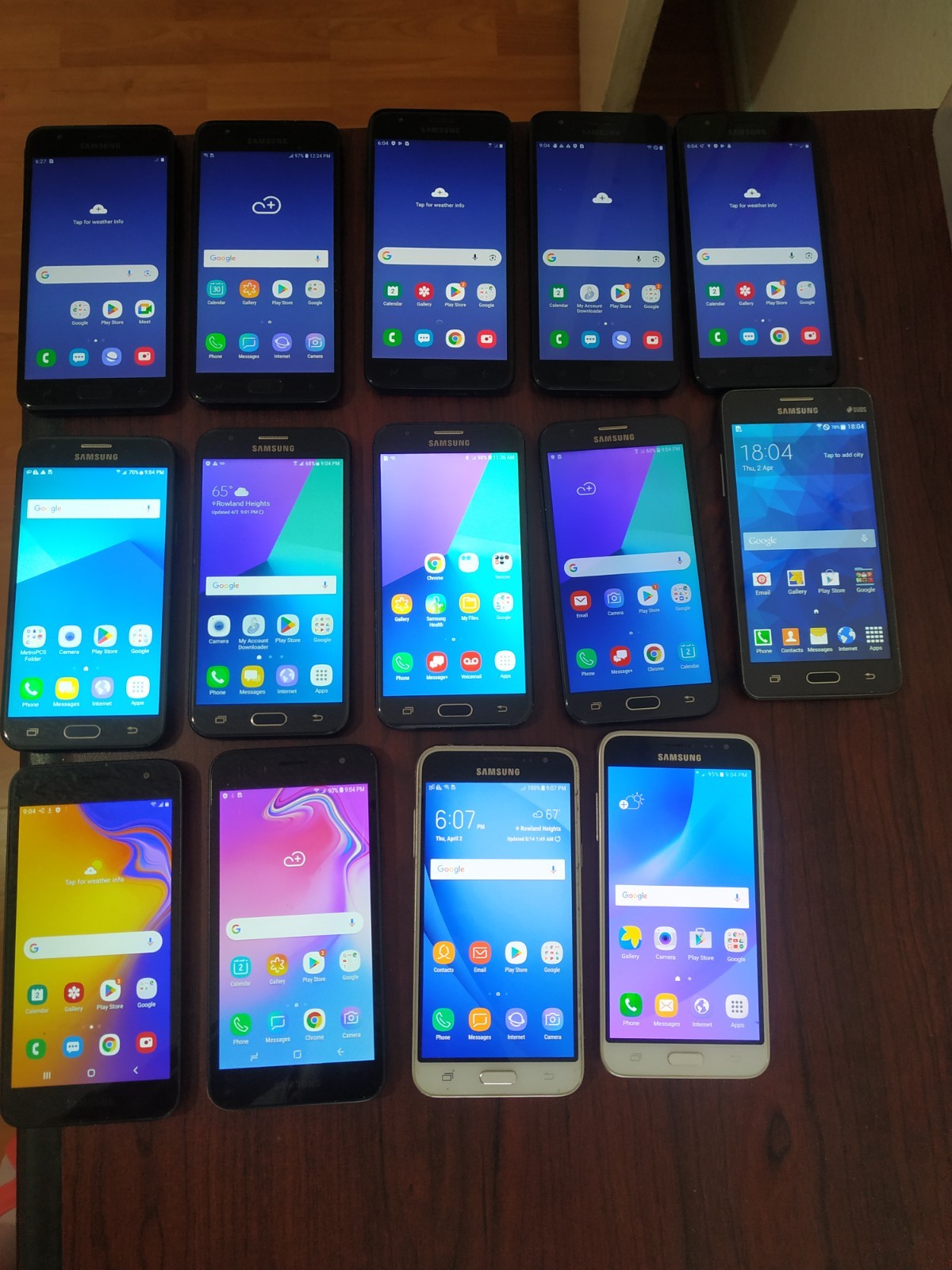 Lot of 14 Mixed model Samsung Galaxy J3 SM-J337V/ SM-J327V and J2 SM-J260A 16GB