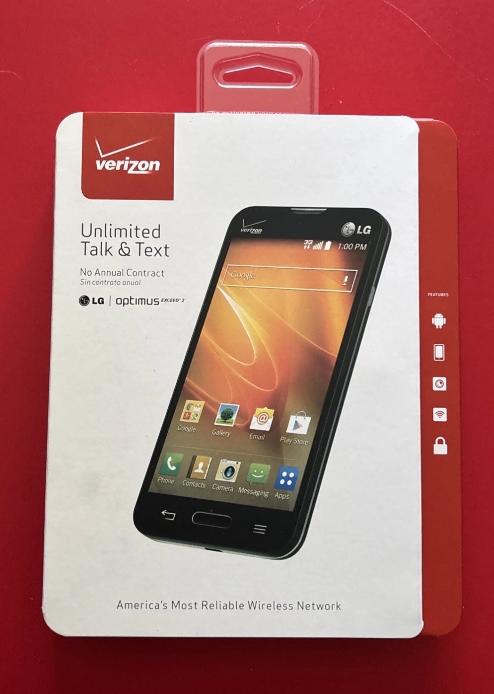 LG Optimus Exceed 2 LG-VS450PP No Contract Cell Phone Black Verizon Wireless NIB