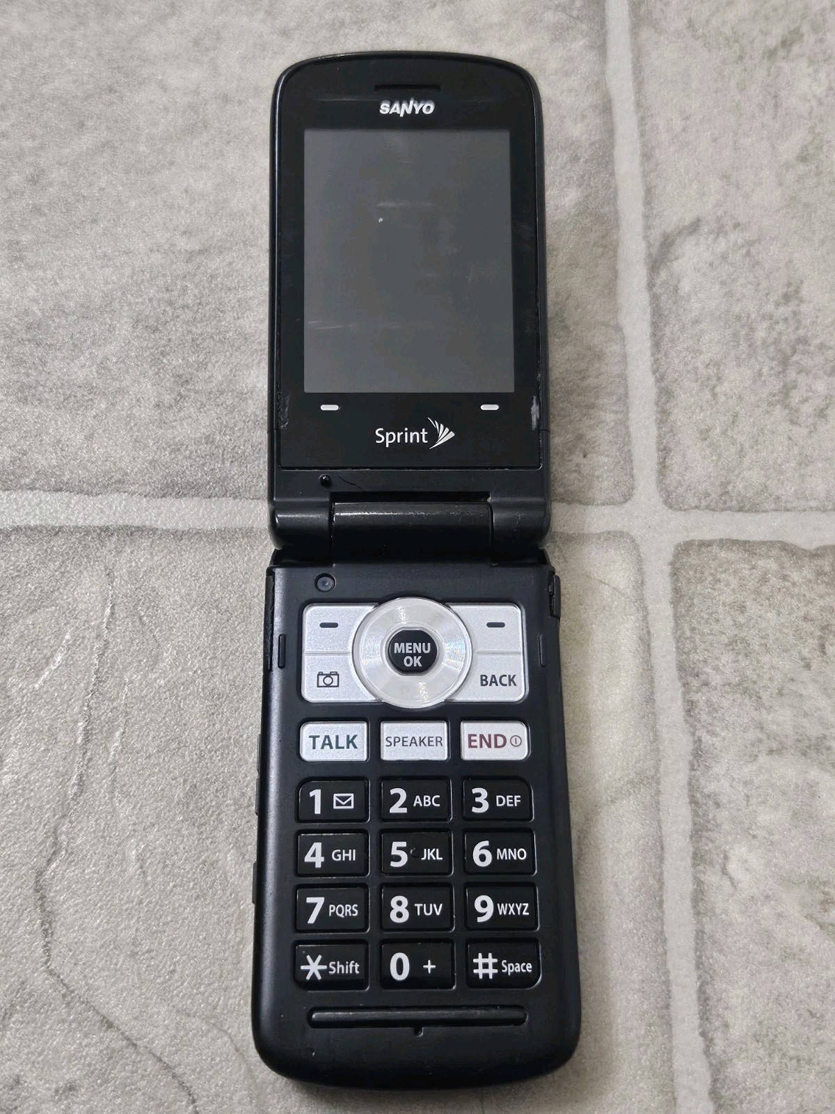 Sanyo Mirro SCP-3810 Onyx Black Sprint Rare Cellular Flip Phone