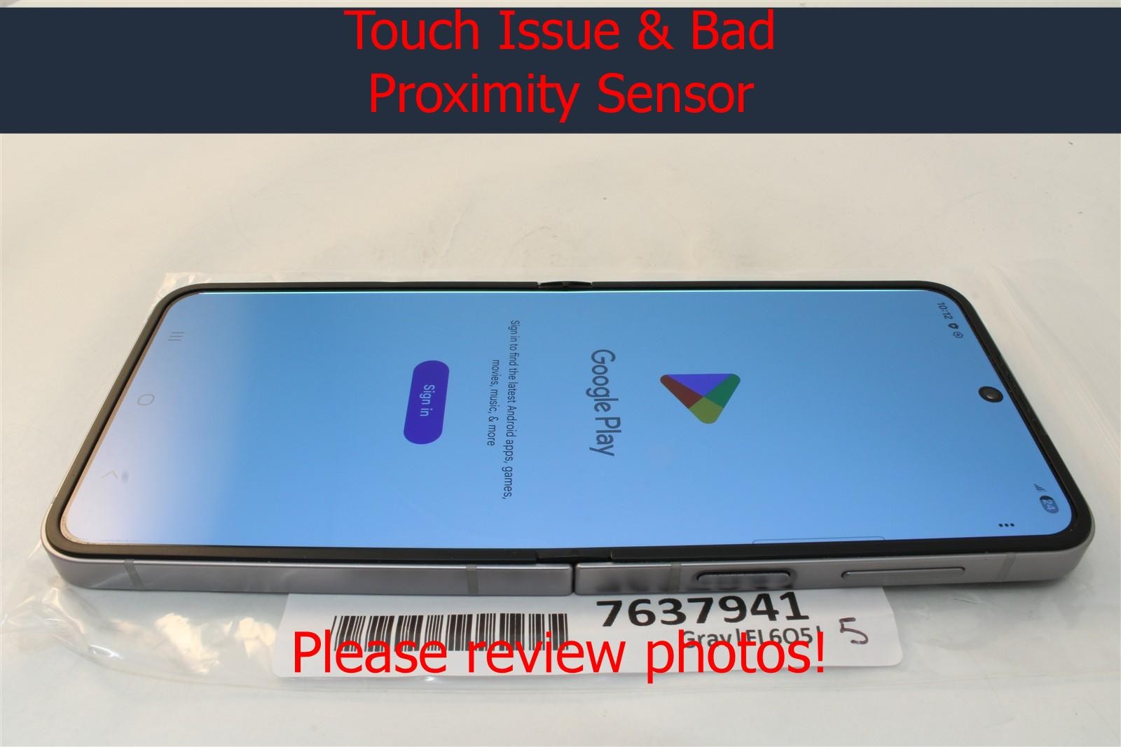 DEFECTIVE Samsung Galaxy Z Flip6 SM-F741U1 512GB Gray – Factory Unlocked 7637941