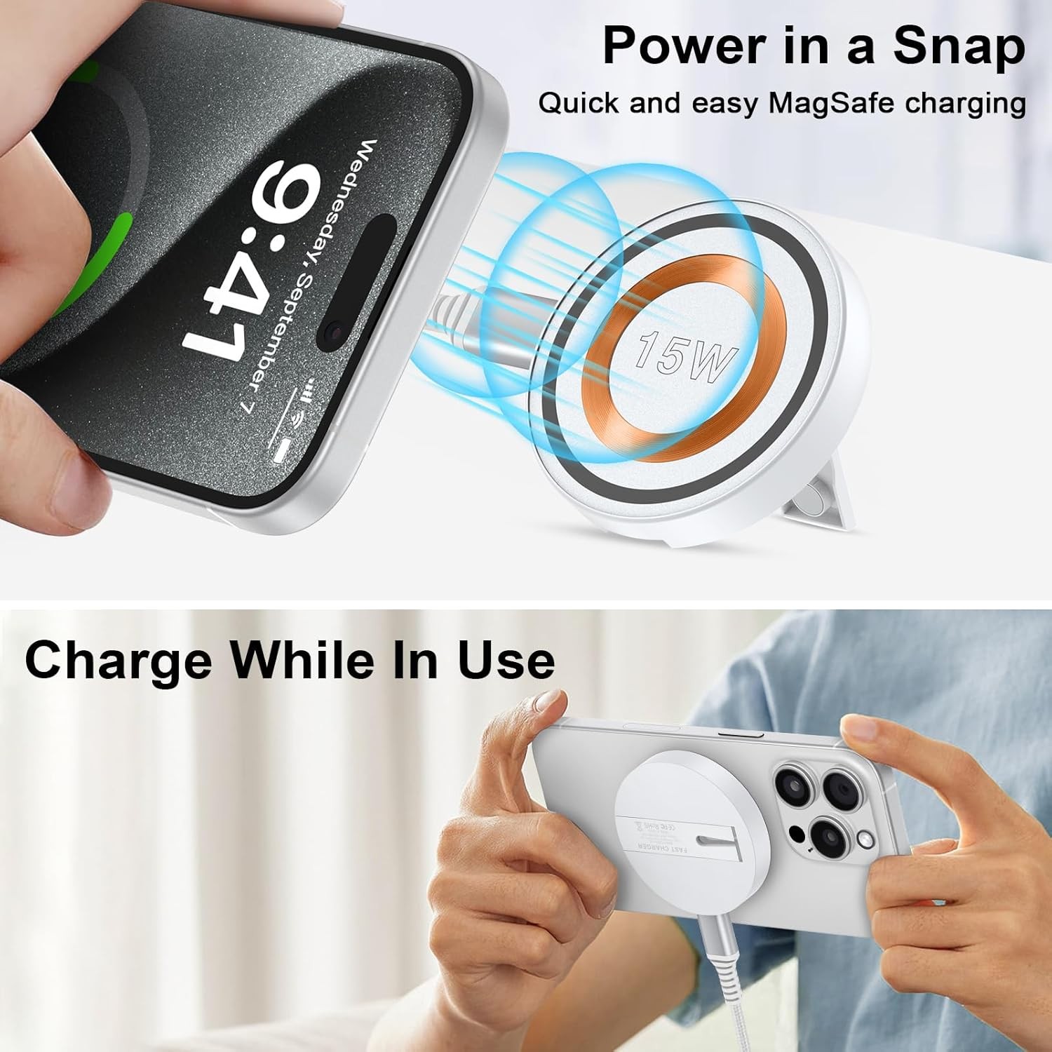 Wireless Fast Charging Pad for Samsung S25 Ultra, iPhone 17 Pro Max