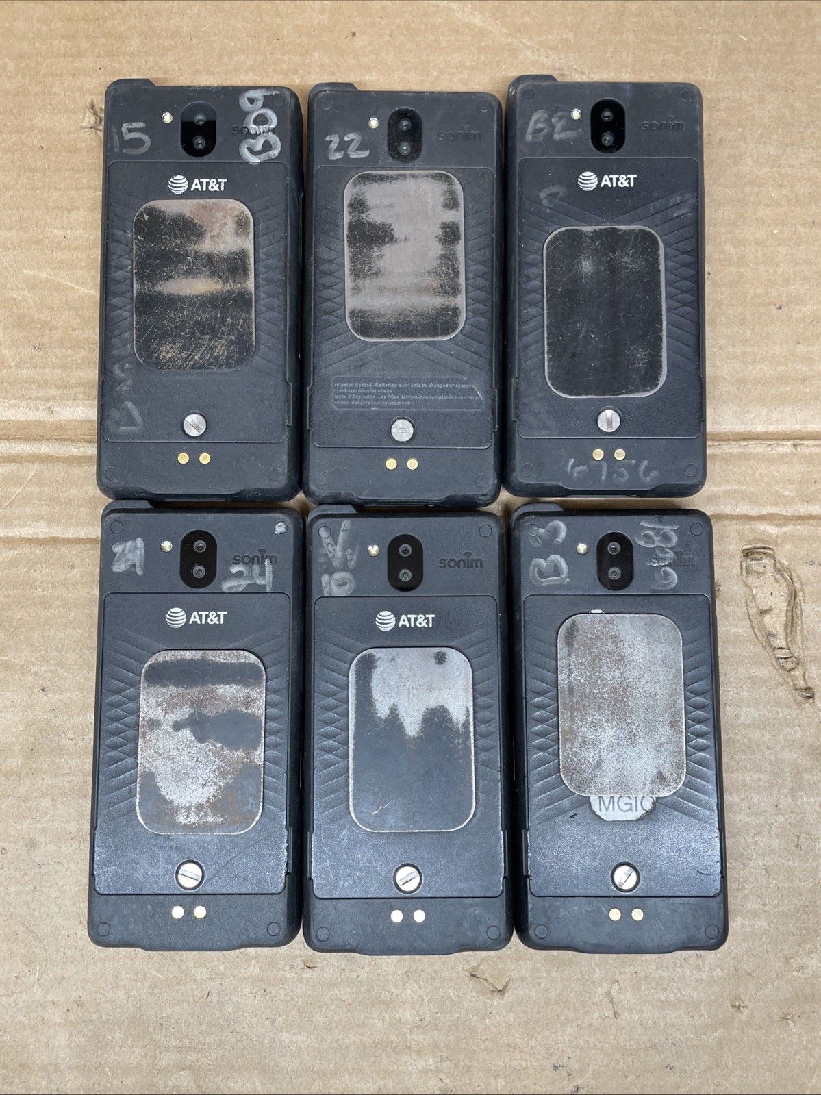 LOT OF 6 Sonim XP10 | Black | AT&T | FRPLOCK | NO POWER | FOR PARTS | READ