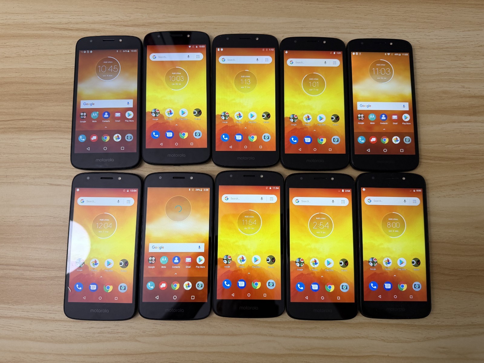 Lot 10 Mix Motorola E5 Go XT1921 Verizon Locked 16GB Black