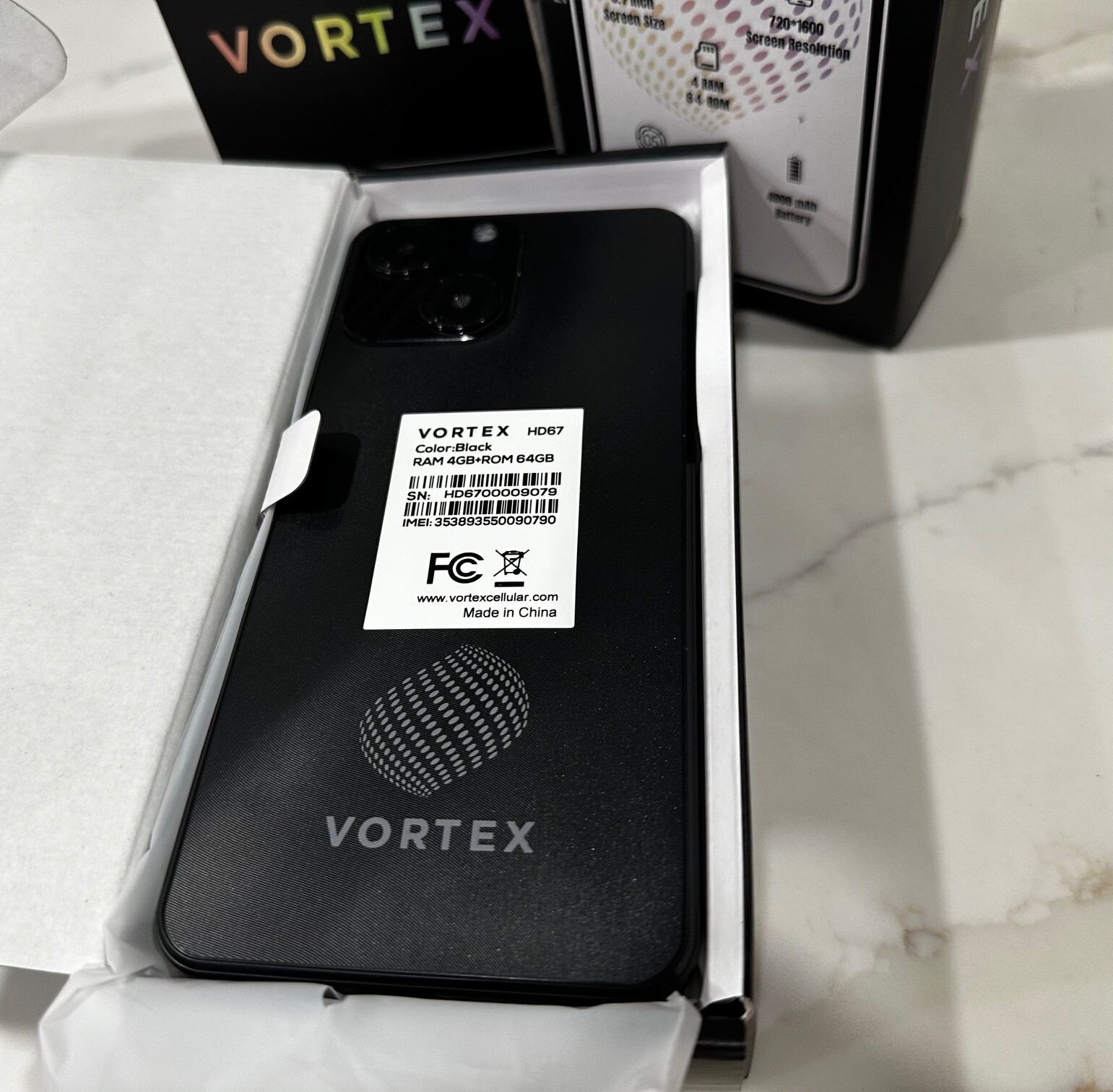 Vortex HD67 6.7″ Black Smartphone- 64GB ROM 4GB RAM Android13 *Network Unlocked*