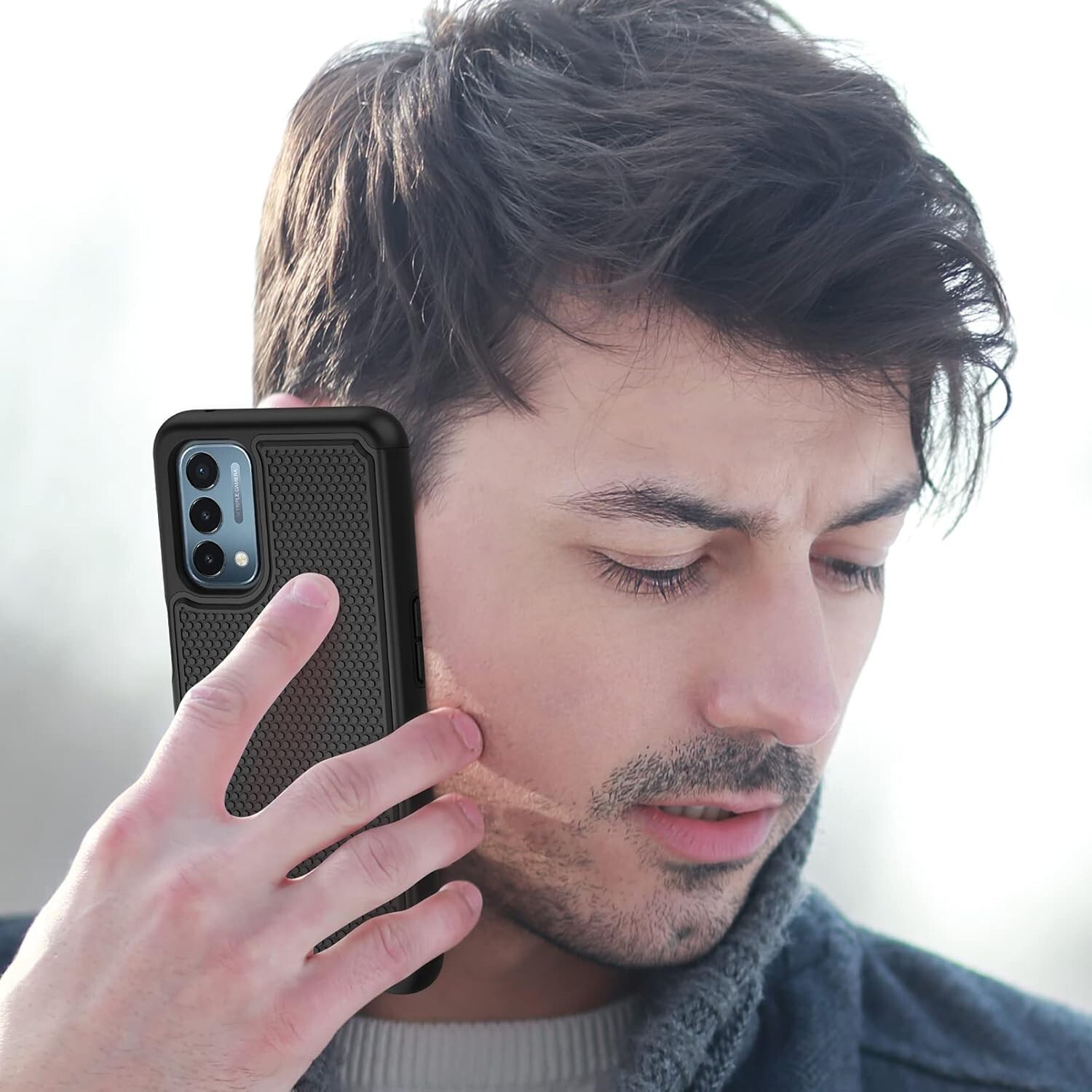 For OnePlus Nord N200 5G 6.49inch Black Armor Case Dual Layer Heavy-Duty