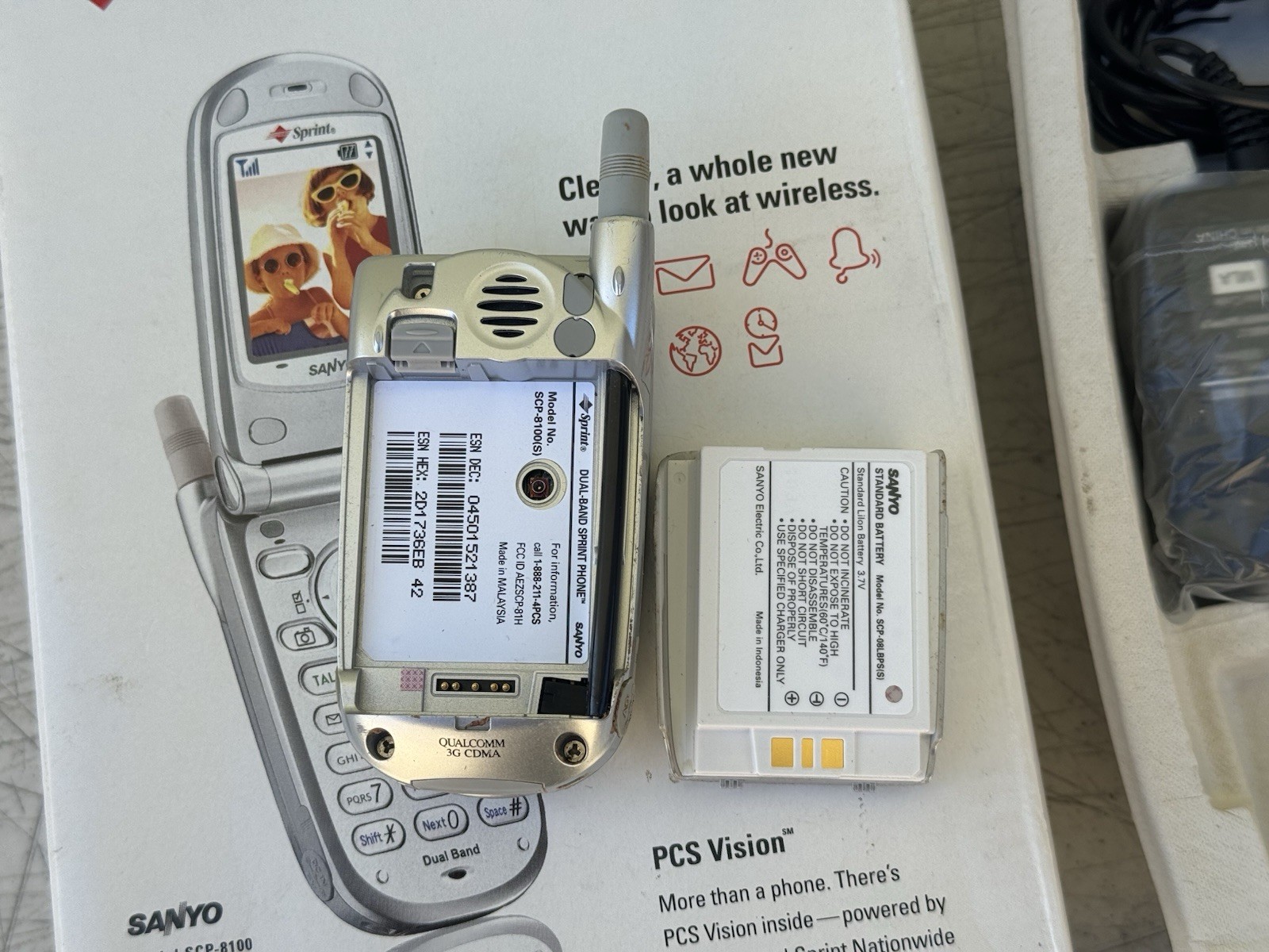Sanyo PM-8200 Sprint Dual-Band Tri-Mode PCS CellPhone Camera Silver (PM8200KITS)