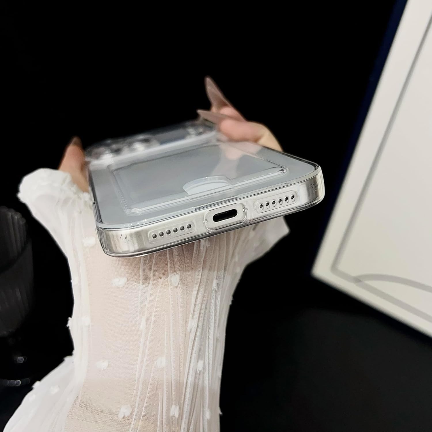 iPhone 17 Pro Case Wallet Clear Card Holder TPU Slim Soft Shockproof Transparent