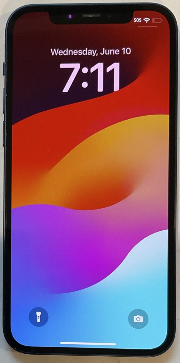 USED BLUE GSM UNLOCKED iPhone 12, 256GB A2172 MGFF3LL/A, 94% BATTERY iOS 17.3.1