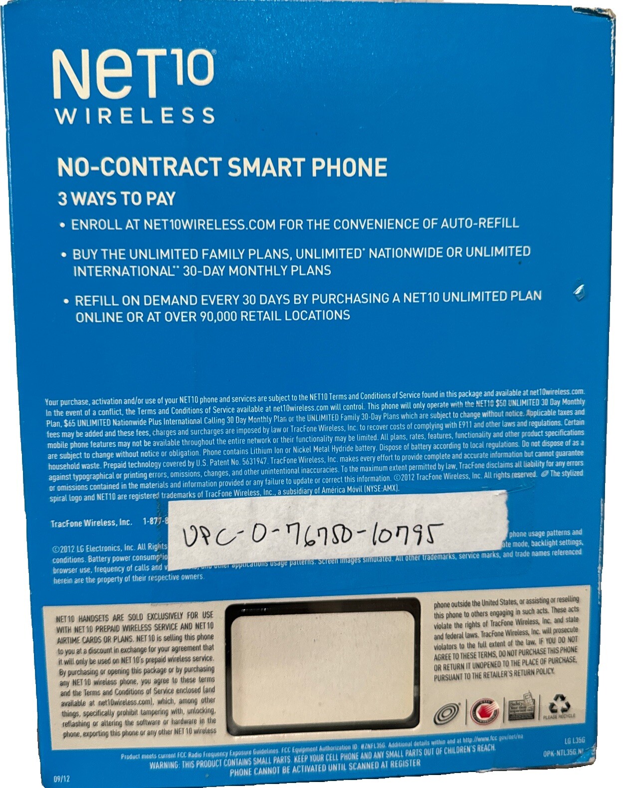 NET 10 WIRELESS LG OPTIMUS LOGIC ANDROID SMARTPHONE No Contract